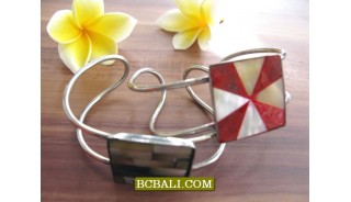 Balinese Stainless Steels Cuff Bracelets Shells Organic